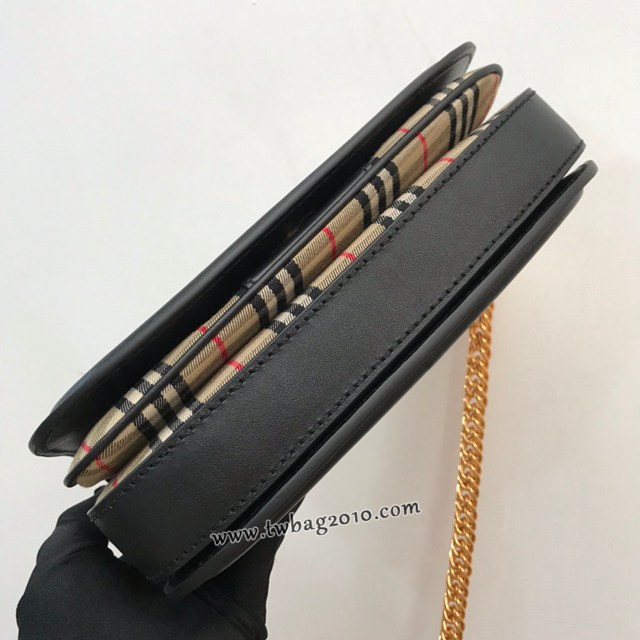 Burberry專門店新款斜背包鏈環包 巴寶莉格紋單肩斜挎女包 yxb1282